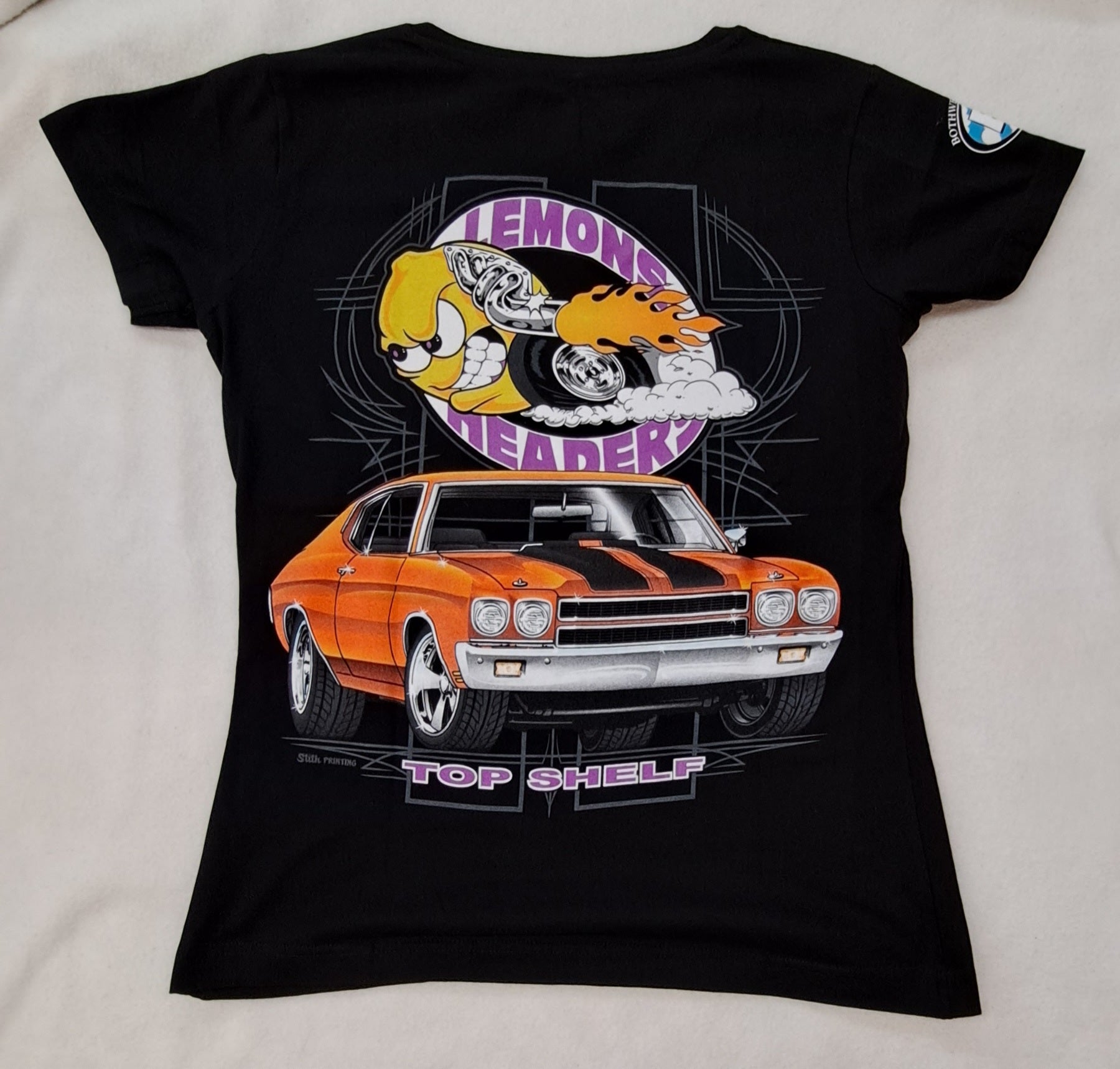 Ladies VNeck Orange Chevelle Pro Tour Lemons Headers